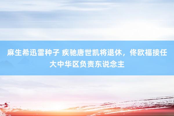 麻生希迅雷种子 疾驰唐世凯将退休，佟欧福接任大中华区负责东说念主