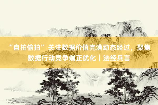 “自拍偷拍” 关注数据价值完满动态经过，聚焦数据行动竞争端正优化︱法经兵言