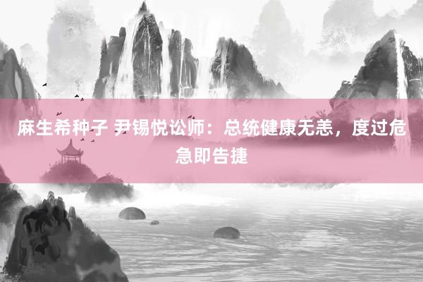 麻生希种子 尹锡悦讼师：总统健康无恙，度过危急即告捷