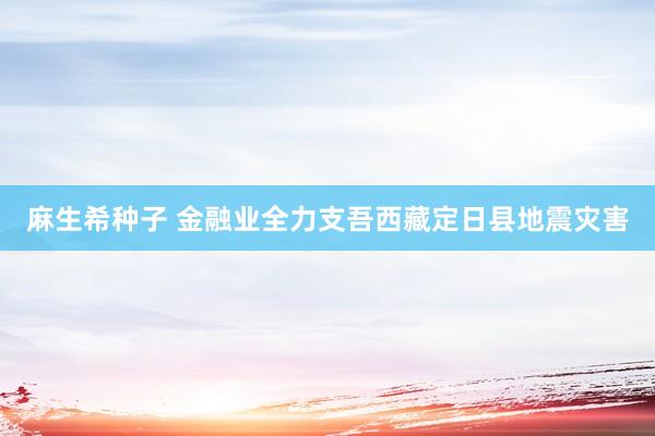 麻生希种子 金融业全力支吾西藏定日县地震灾害