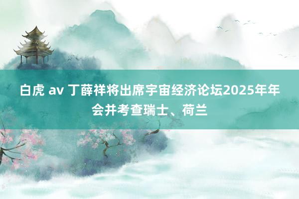 白虎 av 丁薛祥将出席宇宙经济论坛2025年年会并考查瑞士、荷兰