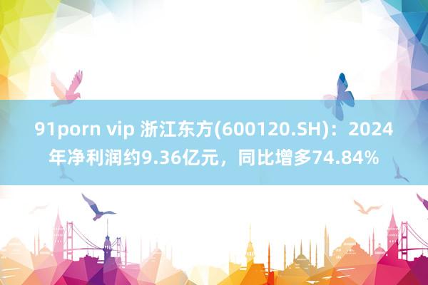 91porn vip 浙江东方(600120.SH)：2024年净利润约9.36亿元，同比增多74.84%