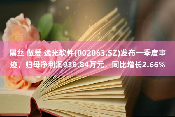 黑丝 做爱 远光软件(002063.SZ)发布一季度事迹，归母净利润938.84万元，同比增长2.66%